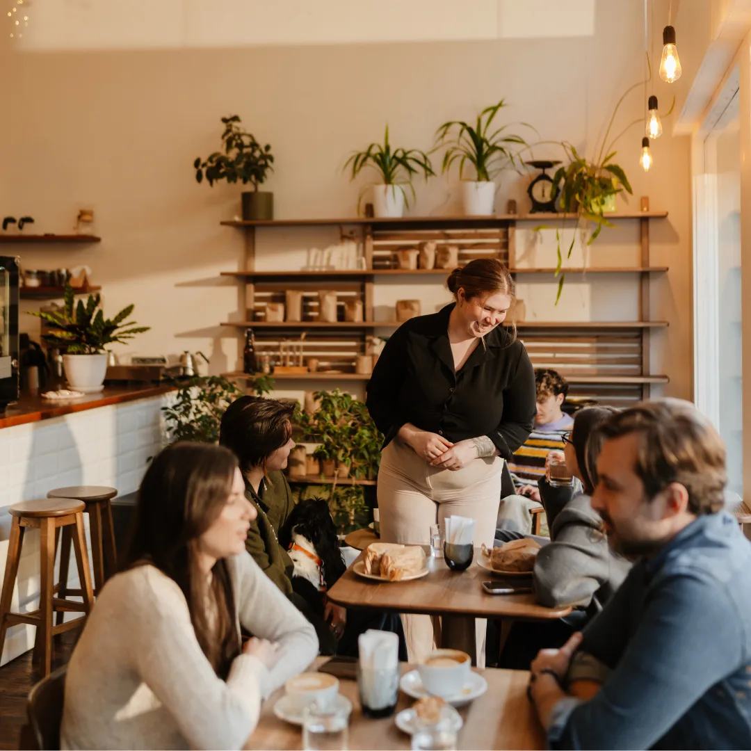 Café interior in natural light